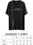 %100 Pamuk Sıfır Yaka Kısa Kollu Siyah Oversize T-Shirt 2