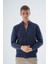 Erkek Lacivert Dik Yaka Fermuarlı Düz Cepli Yün Triko Örme Hırka TRIST-5335 1
