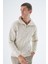Erkek Bej Kamyon Yaka Yürütme Örgülü Fermuarlı Cepli Yün Triko Örme Hırka TRIST-5331 3