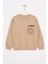 Ön Arka Dijital Baskı Detaylı Camel Renk Erkek Çocuk Sweatshirt 1