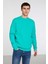 Travis Erkek Yumuşacık Kumaşlı Regular Fit Yuvarlak yakalı Yeşil Sweatshirt 1