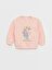 LC Waikiki Pembe Bisiklet Yaka Uzun Kollu Baskılı Kız Bebek Sweatshirt 1