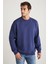 Travis Erkek Yumuşacık Kumaşlı Regular Fit Yuvarlak yakalı Lacivert Sweatshirt 1