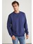 Travis Erkek Yumuşacık Kumaşlı Regular Fit Yuvarlak yakalı Lacivert Sweatshirt 3