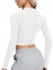 Beyaz Yarım Fermuarlı Crop Tamkalıp Fitilli Kaşkorse Spor Body 2