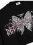 Crop Sweatshirt Kelebek Baskılı Uzun Kollu Bisiklet Yaka 3