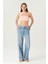 Weslie Açık Mavi Normal Bel Patı Düğmeli Wideleg Jean Pantolon C 4530-207 1