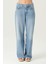 Kadın Wideleg Jean Pantolon Açık Mavi Normal Bel Düğmeli C 4530-207 Günlük Stil 2