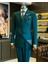 İtalyan stil slim fit kruvaze ceket pantolon takım elbise yeşil T12593 1