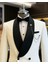 İtalyan Stil Slim Fit Şal Yaka Kruvaze Ceket Pantolon Damatlık Set Beyaz T12028 2