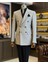 Italyan Stil Slim Fit Kazayağı Desen Kruvaze Erkek Ceket Siyah T12624 1