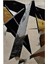 Shape Koleksiyonu Siyah Tonlarda Geometrik Bej Sarı Detaylı Dokuma Taban Modern Dekoratif Halı 48 4