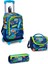 Kids Saks Mavi Grafiti Desenli Üç Bölmeli Çekçekli Okul 3'lü Çanta Seti 3SET23967 1