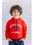 Erkek Çocuk Kapüşonlu Baskılı Sweatshirt - Kırmızı 1