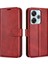 Xiaomi Redmi 13 5g/13 4g Cüzdan Kılıf Deri Telefon Kapağı Buzağı Doku-Kırmızı (Yurt Dışından) 1