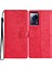 Xiaomi 13 Lite Telefon Kılıfı Için Çiçek Baskı Deri Cüzdan Kapağı-Kırmızı (Yurt Dışından) 1