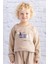 Erkek Bebek Baskı Nakış Detaylı Sweatshirt - Bej 1