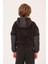 Unisex Çocuk Kapitone Detaylı Peluş Sweatshirt - Siyah 2