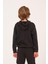 Unisex Çocuk Yazı Baskı Detaylı Kapüşonlu Sweatshirt - Siyah 5