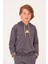 Unisex Çocuk Kapüşonlu Sweatshirt - Antrasit 1