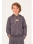 Unisex Çocuk Kapüşonlu Sweatshirt - Antrasit 3