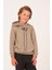 Unisex Çocuk Yazı Baskı Detaylı Kapüşonlu Sweatshirt - Açık Haki 1