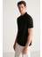 Laporte Erkek Dokulu Kumaşlı Slim Fit Siyah Polo Yaka T-Shirt 3