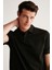 Laporte Erkek Dokulu Kumaşlı Slim Fit Siyah Polo Yaka T-Shirt 4