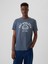 Erkek Koyu Mavi Everyday Soft Gap Logo Grafikli T-Shirt 1