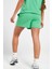 Sportswear Jersey High Waist Yüksek Bel Pamuklu Standart Kesim Kadın Şort Yeşil 5