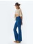 Ispanyol Paça Kot Pantolon Yüksek Bel Slim Fit Düğme Detaylı - Flare Jeans 2