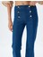 Ispanyol Paça Kot Pantolon Yüksek Bel Slim Fit Düğme Detaylı - Flare Jeans 5