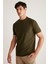 Chad Erkek Slim Fit Ultra Esnek Haki T-shirt 1