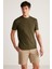 Chad Erkek Slim Fit Ultra Esnek Haki T-shirt 3