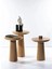Wood Wooden 3’Lü Set Fitilli Mantar Yan Sehpa Modern Ahşap Renk Fiskos 1