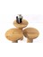 Wood Wooden 3’Lü Set Fitilli Mantar Yan Sehpa Modern Ahşap Renk Fiskos 2