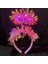 Püsküllü Led Işıklı Parlak Hologramlı Taç (Pembe) 2