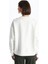 Ekru Bisiklet Yaka Nakışlı Uzun Kollu Oversize Kadın Sweatshirt 5