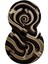 Shape Koleksiyonu Siyah Bej Tonlarda Soyut Desenli Dokuma Taban Modern Dekoratif Halı SHAPE75 3
