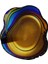 Shape Koleksiyonu Yuvarlak Mavi Sarı Soyut Desenli Dokuma Taban Halı SHAPE72 3