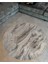 Shape Koleksiyonu Yuvarlak Bej Tonlarda Desenli Dokuma Taban Halı SHAPE120 2