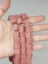 Çeyrek Dizi (9cm Uzunluğundadır!) Lav Taşı Pembe Küp Şekilli Çeyrek Dizi 12*12MM (51626) 1
