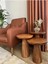 Wooden 3’lü Set Fitilli Mantar Yan Sehpa Modern Açık Ceviz Renk Fiskos / Çiçeklik Zigon Sehpa 1