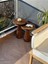 Wood Wooden 2’li Set Fitilli Derin Çizgili Mantar Yan Sehpa Modern Açık Ceviz Renk Fiskos 4