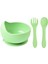 Çocuk Silikon Mama Önlüğü, Silikon Vakumlu Kase, Silikon Çatal-Kaşık, Silikon Pipetli Bardak 2