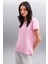 Samantha Kadın Comfort Fit %100 Organik Pamuklu Basic Örme Pembe T-shirt 3