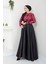 Flok Desenli Saten Abiye 2709 2