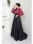 Flok Desenli Saten Abiye 2709 3