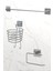 Yapışkanlı Gümüş Uzun Havluluk Wc Kağıtlık Ve Fön Askısı Banyo 3'Lü Set 1