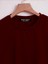 Unisex Oversize Bisiklet Yaka Düz Basic T-Shirt - Bordo 3